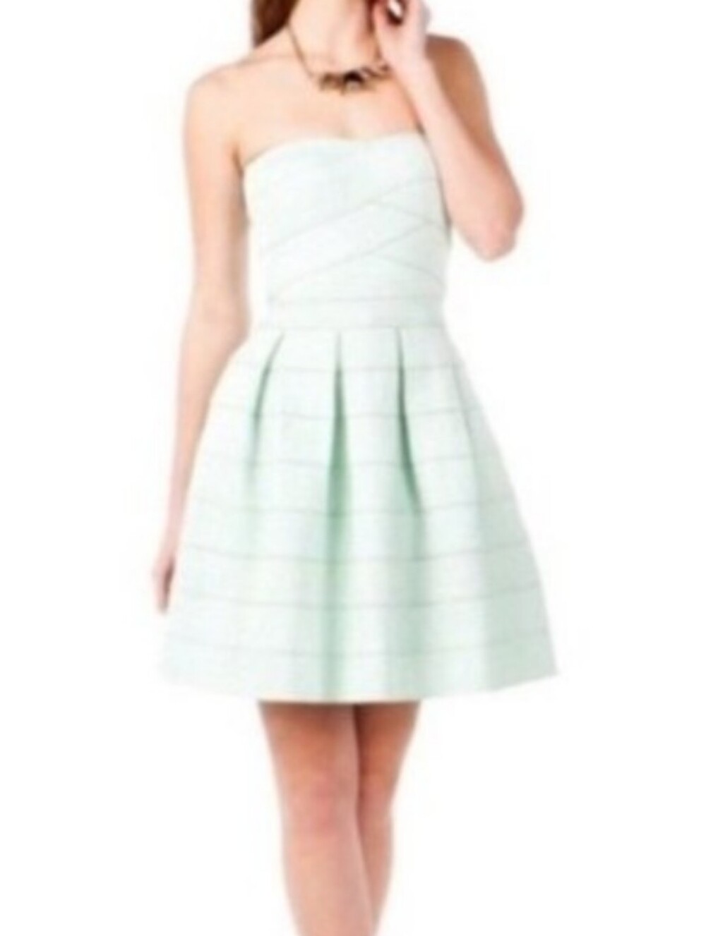 Francesca's Jun & Ivy Mint Fit-and-Flare Bandage Mini Dress - Size S
